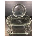 Pyrex glass casserole, loaf, &circle baking dishes