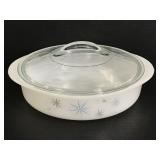 Vintage Glassbake MCM atomic casserole dish w/ lid
