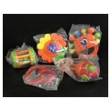 Lot of 5 new in package baby rattles