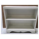 Painted wood two shelf bookcase