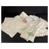 Collection of vintage embroidered linens & hankies
