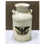 Vintage Metal pot w/patriotic eagle & flag