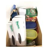 Lot of assorted kitchen storage, slicer, & more