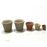 Lot of 5 planters various sizes