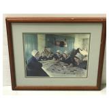 Framed signed Dick Brown Amish girls photograph