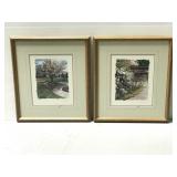Pair of hand signed outdoor prints