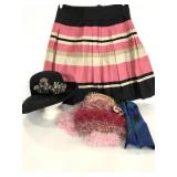 Vintage Betmar hat, H&M skirt, scarves and purse