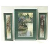 Trio of framed and signed paintings