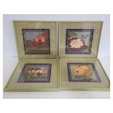 Set of 4 Barbara Young 1998 framed prints