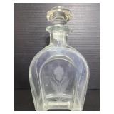 Etched glass flower decanter