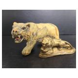 Lion and tiger figurines