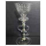 Signed A. Young art glass whimsey toasting goblet