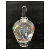 Short art glass perfume bottle
