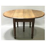 Vintage heavy wood oval folding table