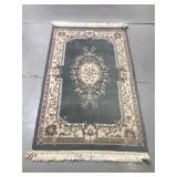 Woven indoor floral print rug