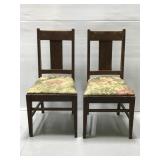 Vintage upholstered wooden chairs