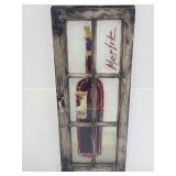 Hand painted signed J. Stak Merlot wine window