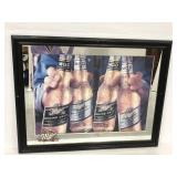 Framed Miller Genuine Draft bar mirror sign