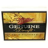 Miller Genuine Draft framed bar sign