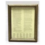 Framed print of the declaration of sentiments