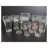 Assorted collection of Coca-Cola glasses