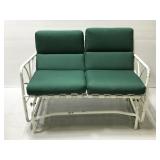 Outdoor double rocking chair w/cushions