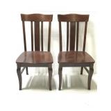 Pair of high backed dining chairs