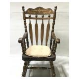 Vintage rocking chair w/seat pad