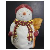 Debbie Mumm Sakura snowman cookie jar