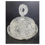 Lidded glass candy dish