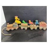 Two vintage wood pull toys