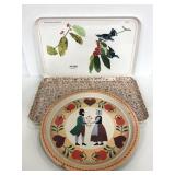 Design imports and other tray w/ tin pilgrim tray