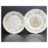 2 Beatrix Potter Royal Albert bone china saucers