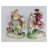 Pair of vintage Staffordshire figures