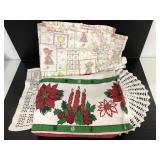 Poinsettia and other tablecloths w/ small linen