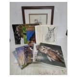 Lot of old Owl Calenders, sketches & picture