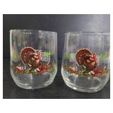 Vintage pair of Wild Turkey rocks glasses