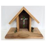 Wood nativity scene stable