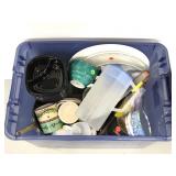 Tote of assorted fun kitchenware