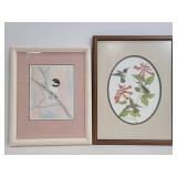 Two signed bird prints