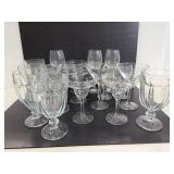 Assortment of glass stemware