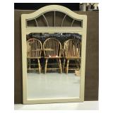 Wooden framed mirror w/ metal accents