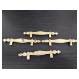Four vintage painted drawer pulls