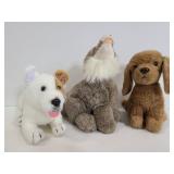 Three stuffed animal plushies