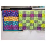 Two colorful pattern throw blankets