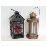 Pair of decorative metal lanterns