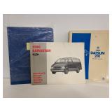 Two car service manuals & one parts list