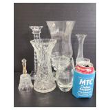 Glass vases, bell and voltives