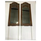 Pair of headboard style or wall mirrors