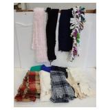 Collection of scarves and two pairs of gloves